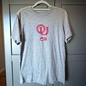 Nike Heather Gray Tee with Red OU Logo